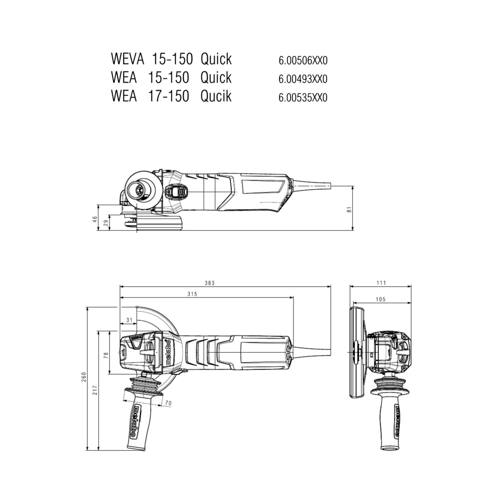 Máy Mài Góc Metabo WEA 17-150 QUICK Máy Mài Góc Metabo WEA 17-150 QUICK